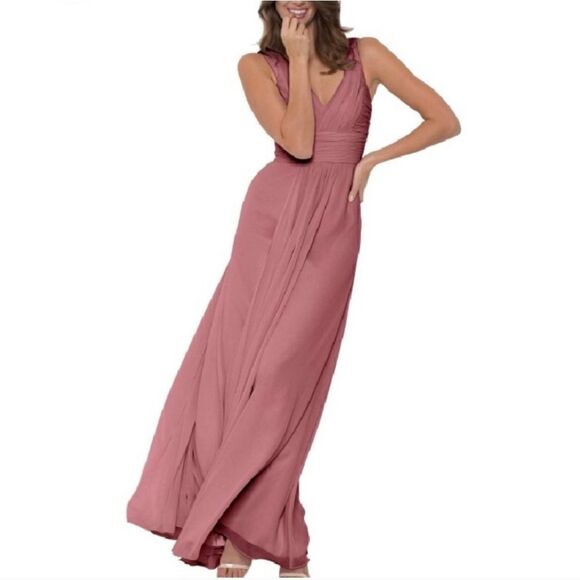 Monique Lhuillier | NWT Mauve V-Neck Gown - Picture 1 of 7